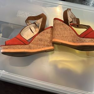 beautiful cork wedge heel sz 11